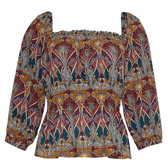 Cara Cara Tops - Cara Cara Everly Top - Chai Tea Deco Medium Made in India D